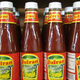 Bottles of Jufran banana ketchup (banana sauce) on shelf